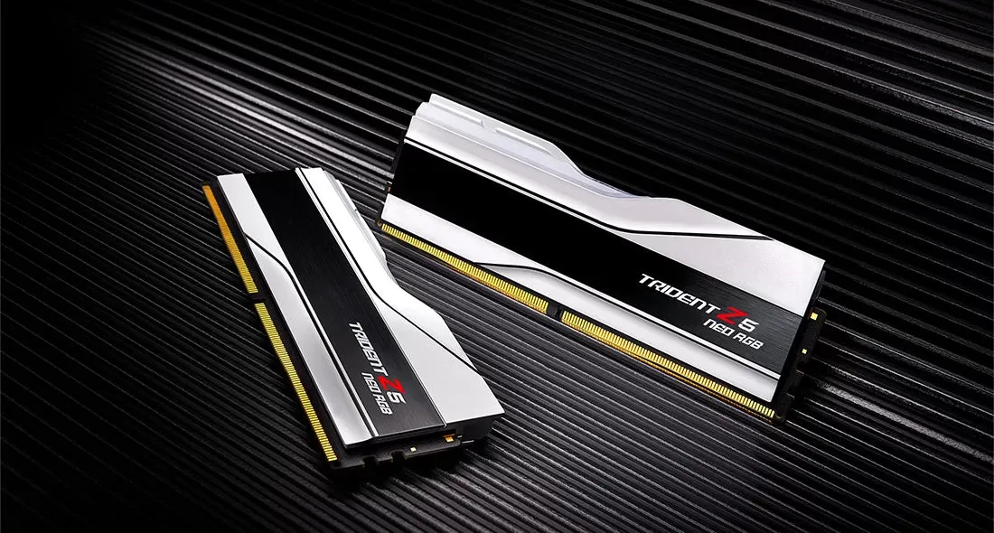 G.SKILL 32GB Kit (2x16GB) Trident Z5 Neo RGB White F5-6000J3036F16GX2-TZ5NRW DDR5 6000MHz Memory (AMD EXPO & Intel XMP 3.0)