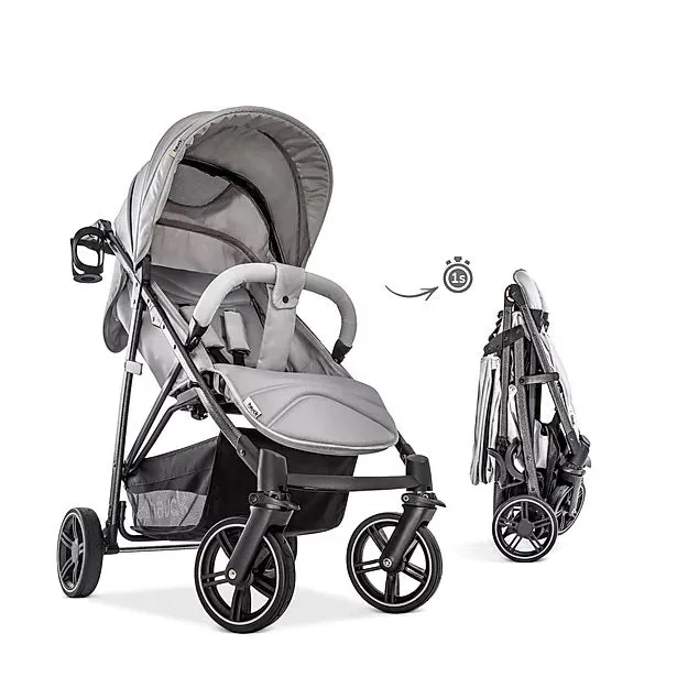 Hauck Rapid 4S Stroller (Lunar Stone): Multi-Terrain, Travel System, One-Hand Fold