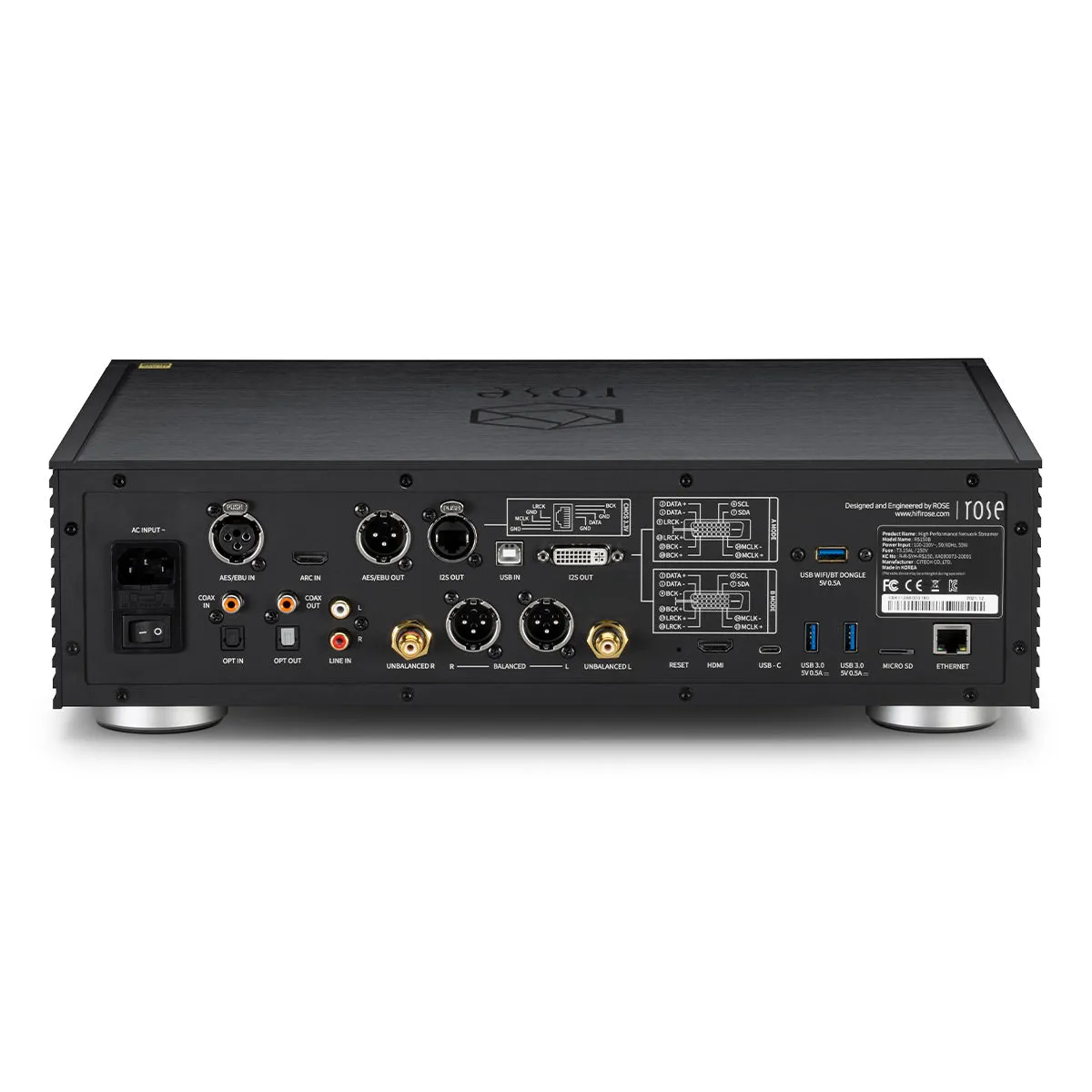 HiFi Rose RS150B High-Performance Network Streamer with Built-In ESS Sabre DAC (Black)