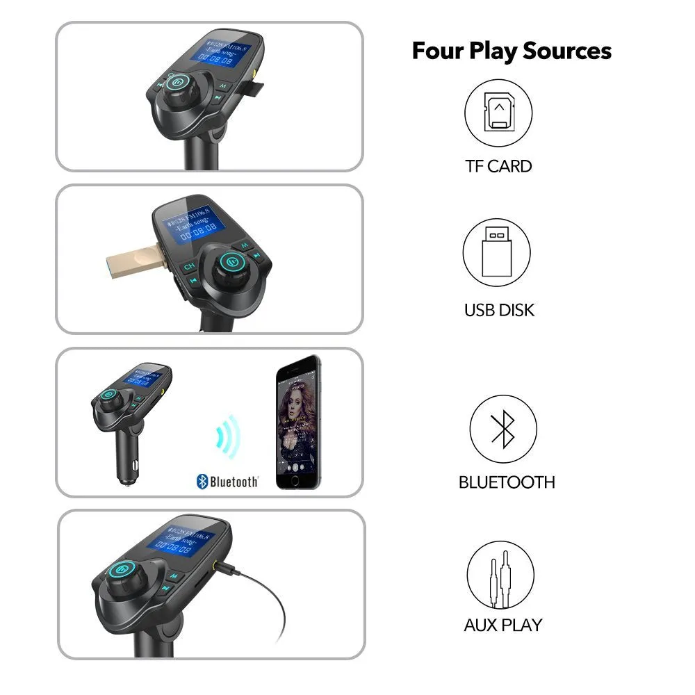 iSunnao Bluetooth Receiver FM Radio Transmitter Car Kit MP3 Player