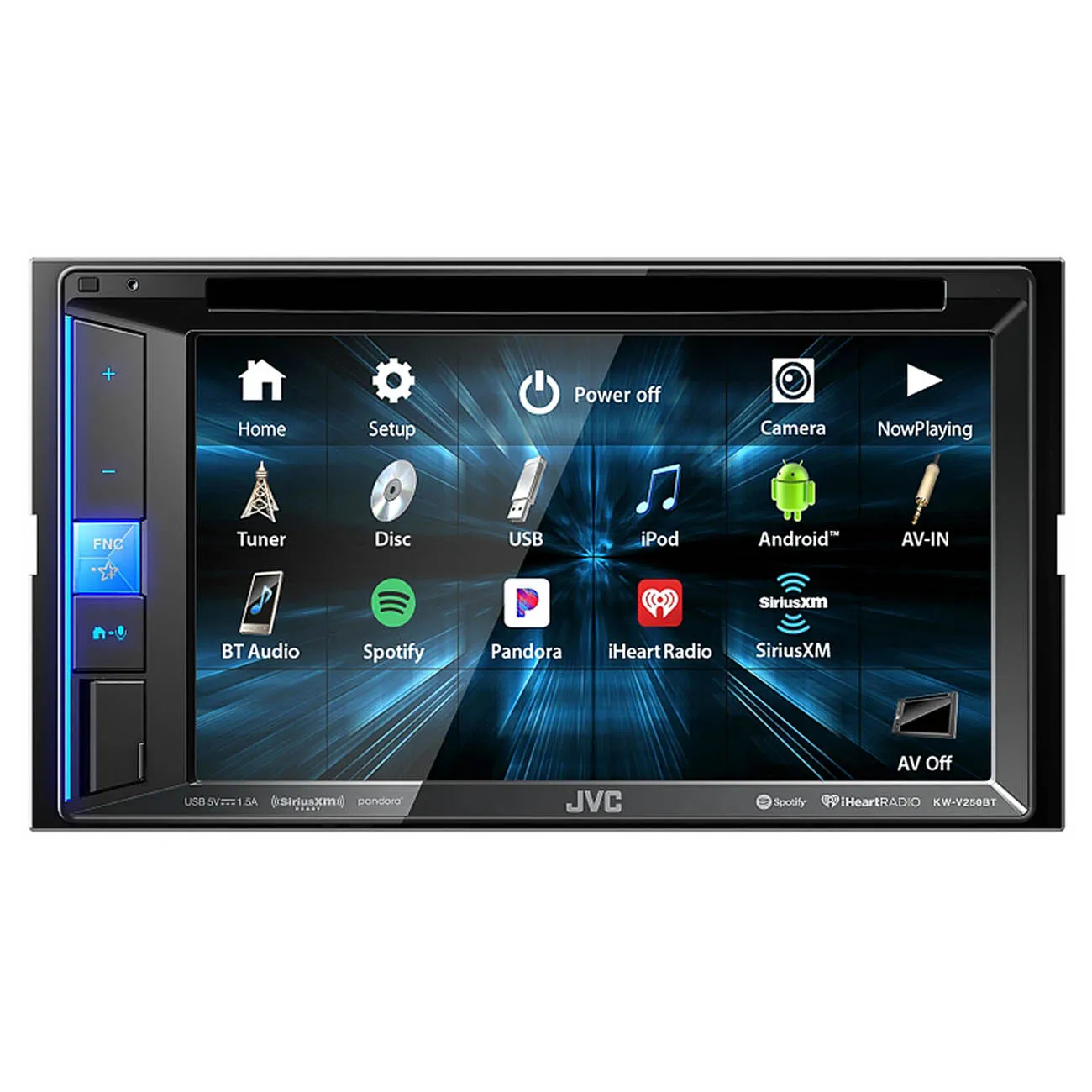 ﻿JVC Double DIN 6.2" Touchscreen Monitor Car Stereo Receiver KW-V250BT Bluetooth
