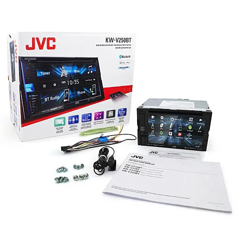 ﻿JVC Double DIN 6.2" Touchscreen Monitor Car Stereo Receiver KW-V250BT Bluetooth