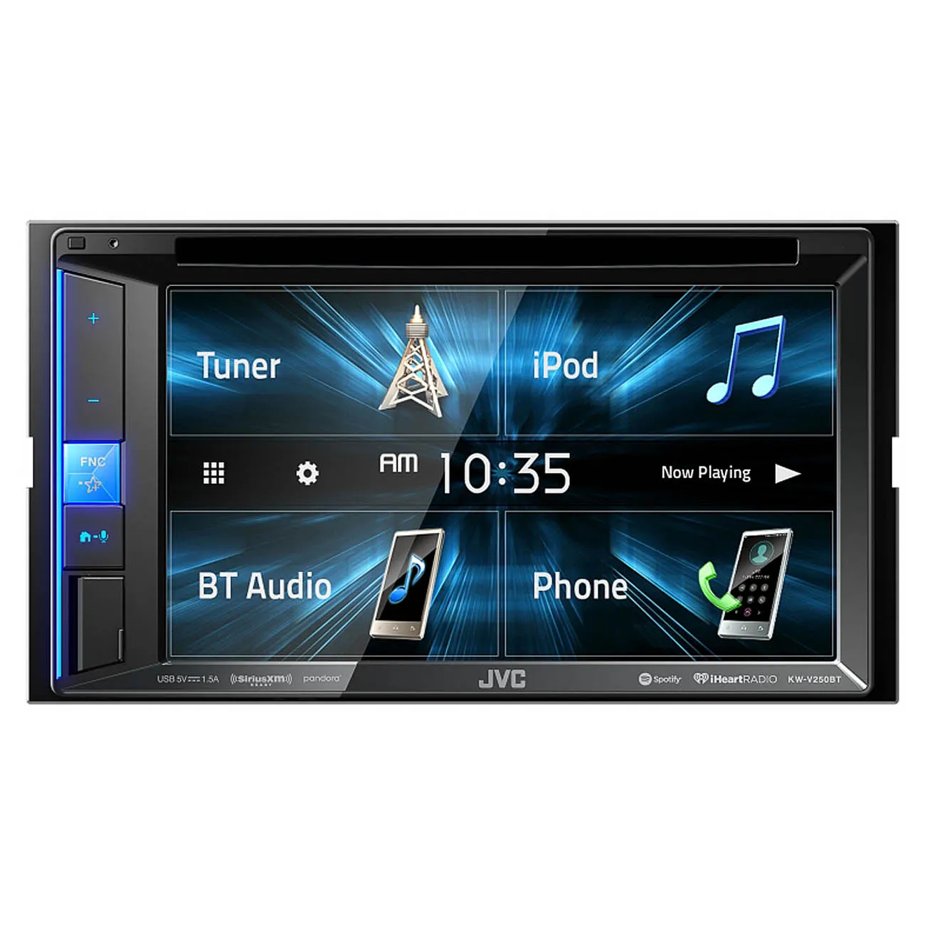 ﻿JVC Double DIN 6.2" Touchscreen Monitor Car Stereo Receiver KW-V250BT Bluetooth