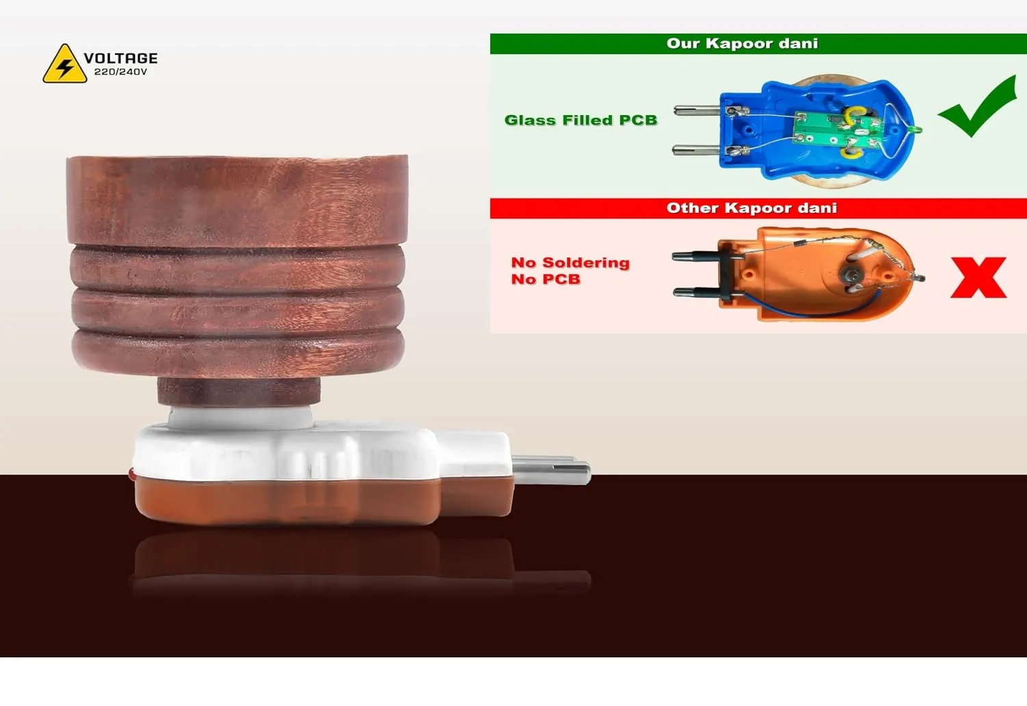 Kapoor dani Electrical | Aroma Burner Electric | Wooden Kapoor Dani | Camphor Burner | Aroma Diffuser | Camphor Diffuser Electric | Wooden Electric Incense Burner