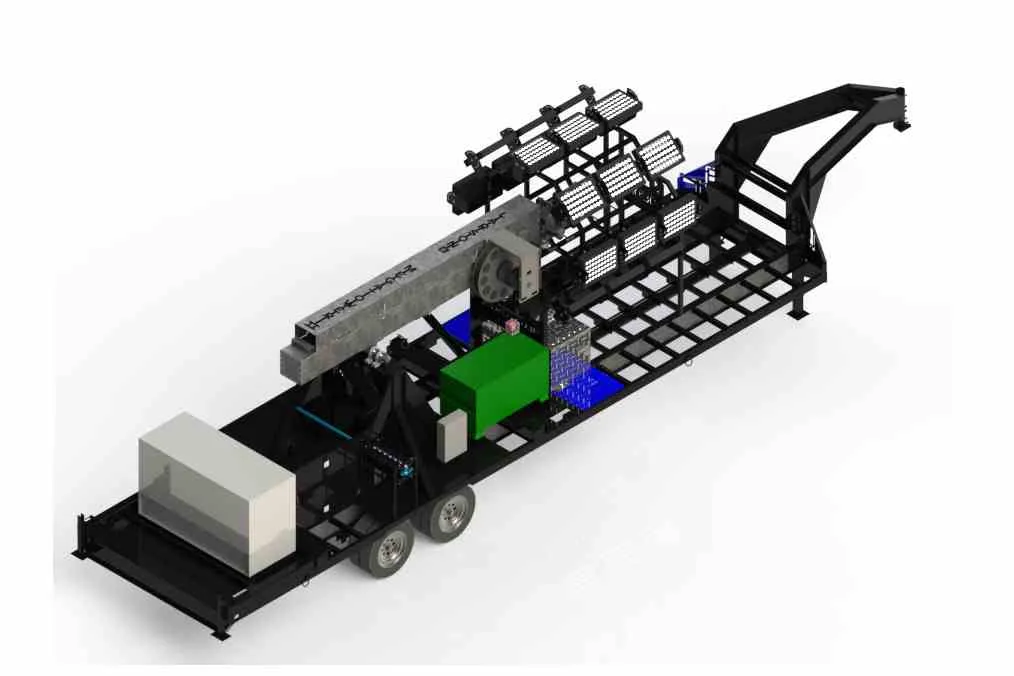 Larson Electronics 65' Self-contained Megatower™ on Skid Mount - 480V - (20) 500W LEDs - Auto Retract - Anchor