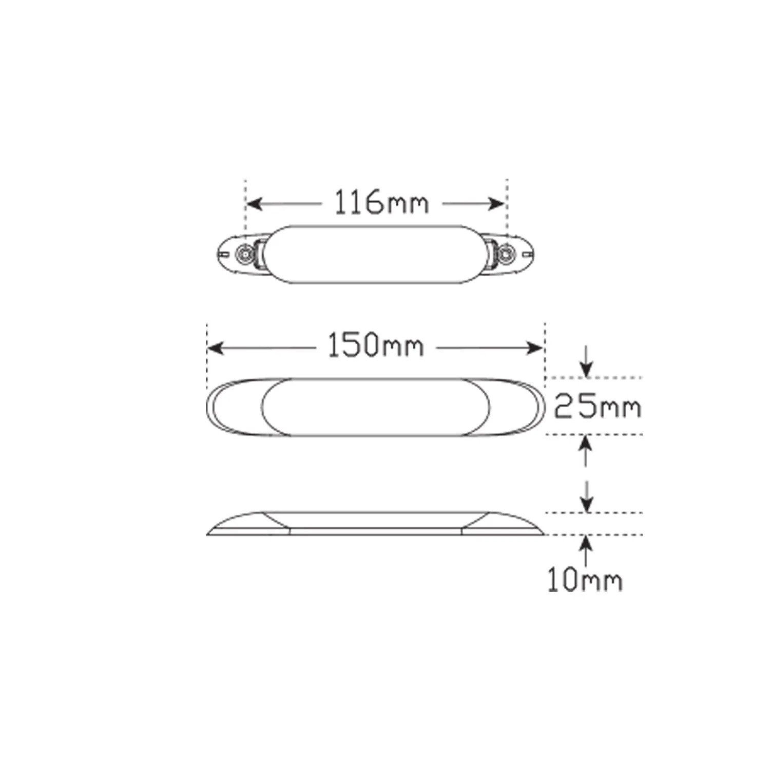 LED Autolamps 1031 LED interior/Exterior light, Cool White 6500K, 12 Volt, 150mm