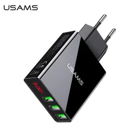LED Display 3 Port USB Phone Charger