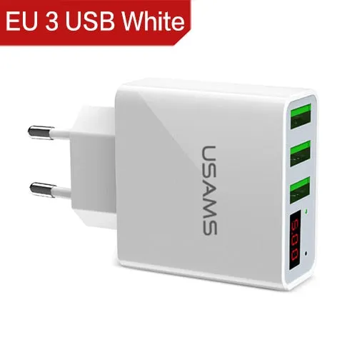 LED Display 3 Port USB Phone Charger