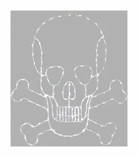 LED Halloween Decoration, Skull & Crossbone, 190 White Lights, 24-In.