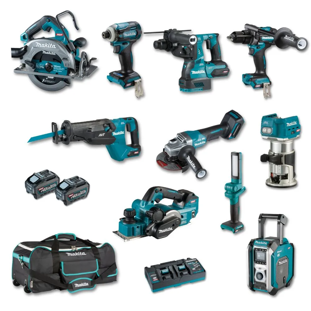 Makita DK0186G101 10 Piece 40V Max 5.0Ah XGT Cordless Brushless Combo Kit