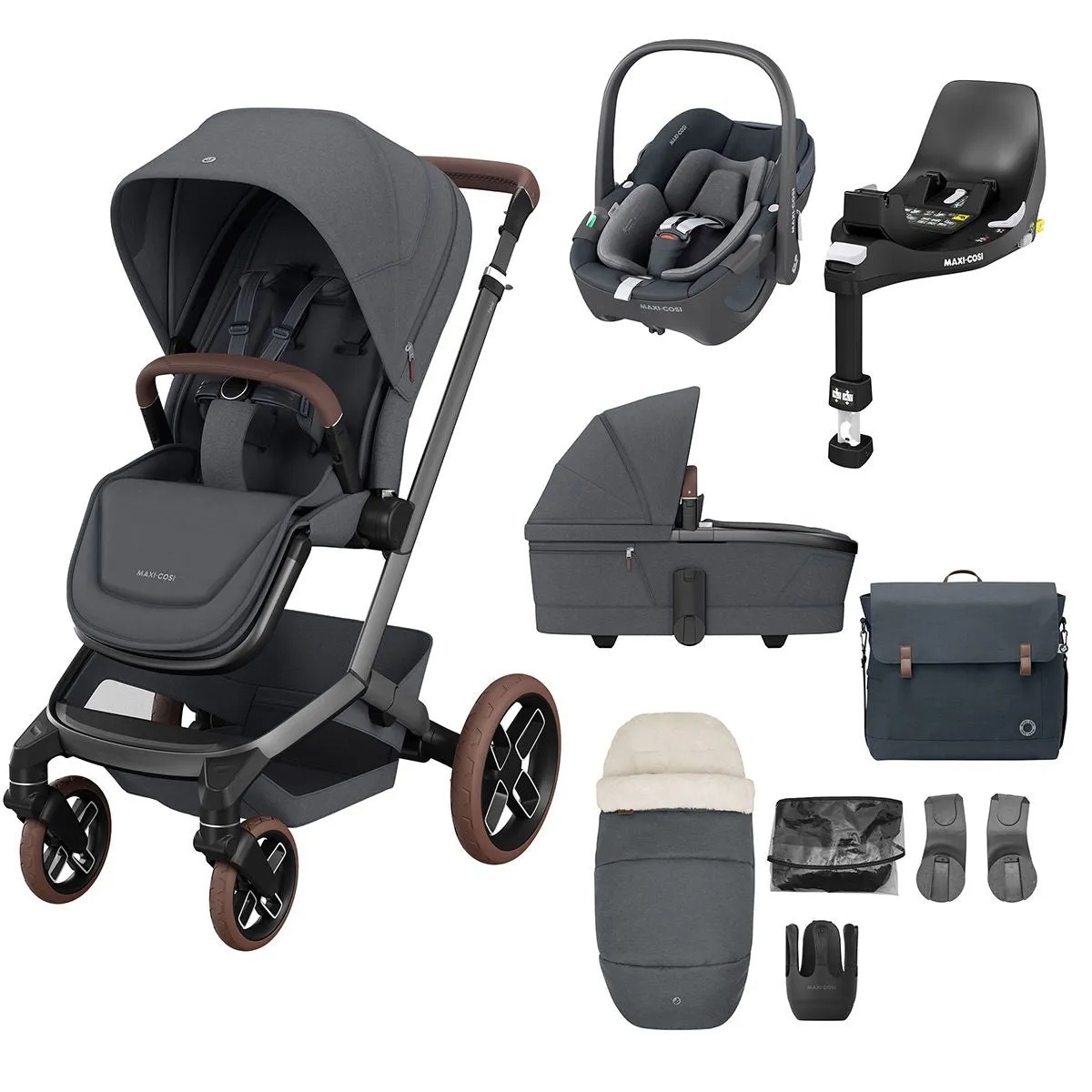 Maxi Cosi Fame Travel System - 10 Piece Premium Bundle