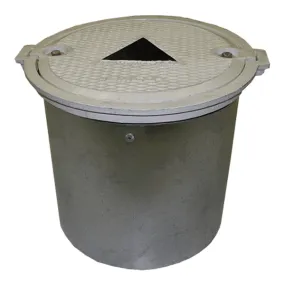 Monitoring Manhole Cover, Round 12" x 19", White Ductile Lid