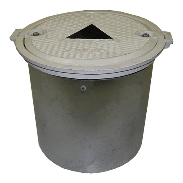 Monitoring Manhole Cover, Round 12" x 19", White Ductile Lid