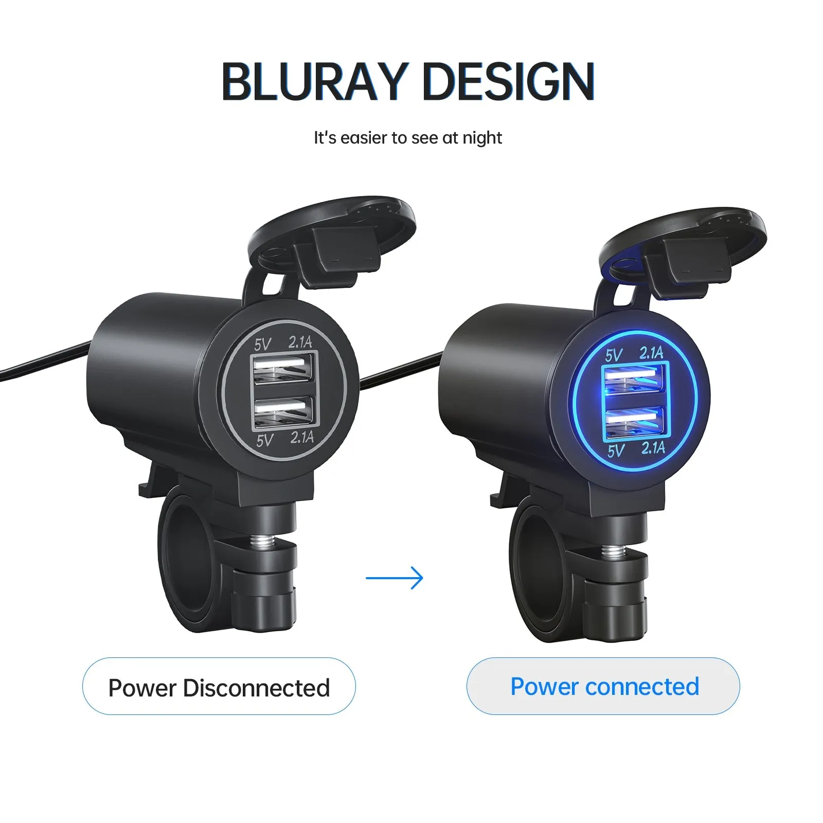 Motorcycle Usb Charger Dual Usb Port Double Aperture Mobile Phone