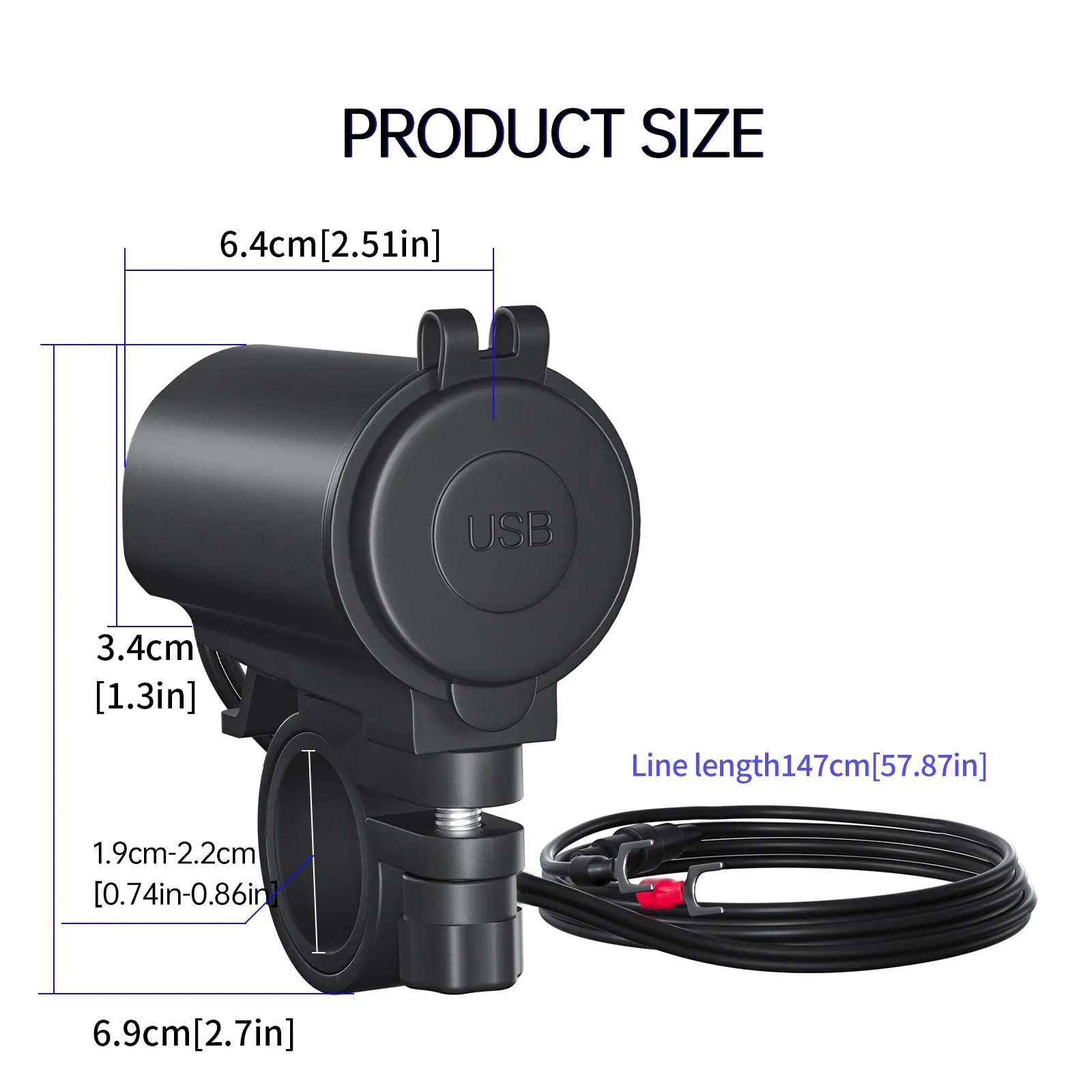 Motorcycle Usb Charger Dual Usb Port Double Aperture Mobile Phone