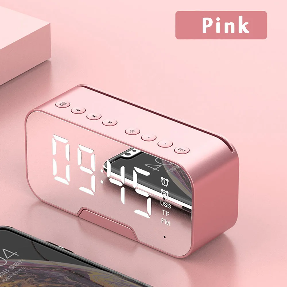 Multifunction Alarm Clock Mirror LED Alarm Clock Multifunction Wireless Bluetooth Music Player Electronic Digital Alarm Clock