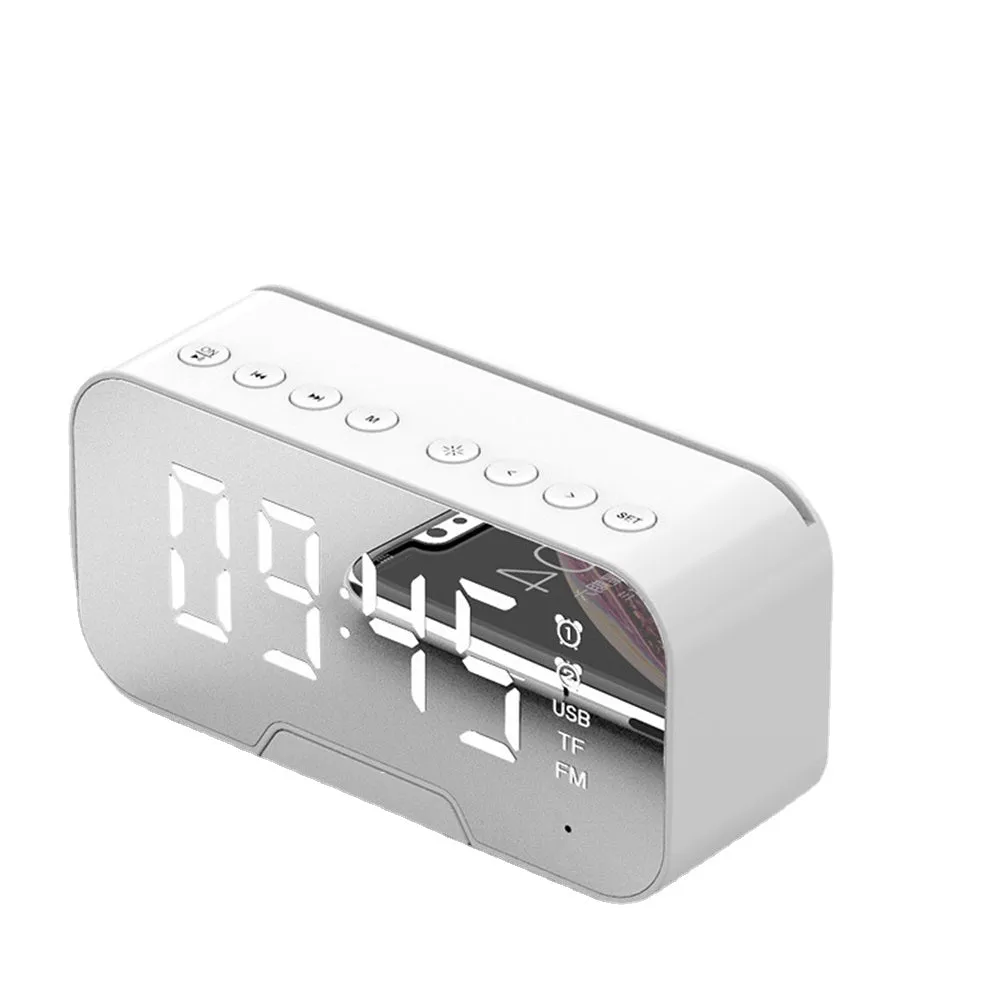 Multifunction Alarm Clock Mirror LED Alarm Clock Multifunction Wireless Bluetooth Music Player Electronic Digital Alarm Clock