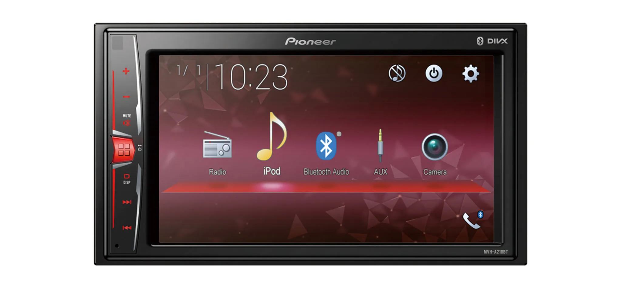 Multimedija automobiliui Pioneer MVH-A210BT, USB, AUX, BLUETOOTH