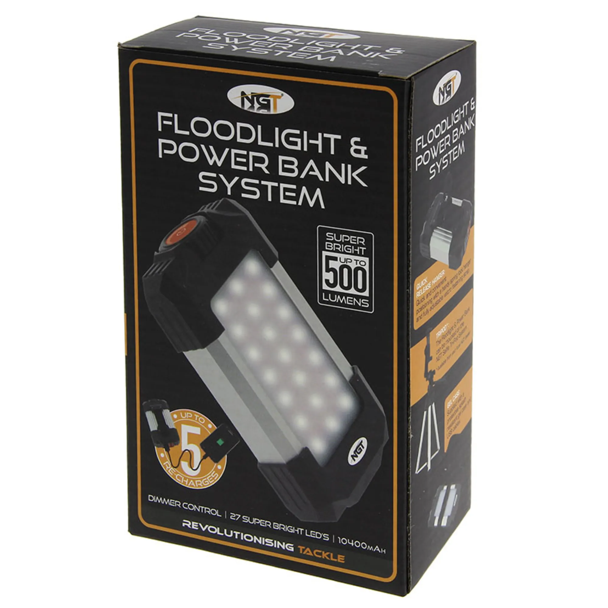 NGT Light 500 Lumens Light and Power Bank System with 10400mah Power with Case