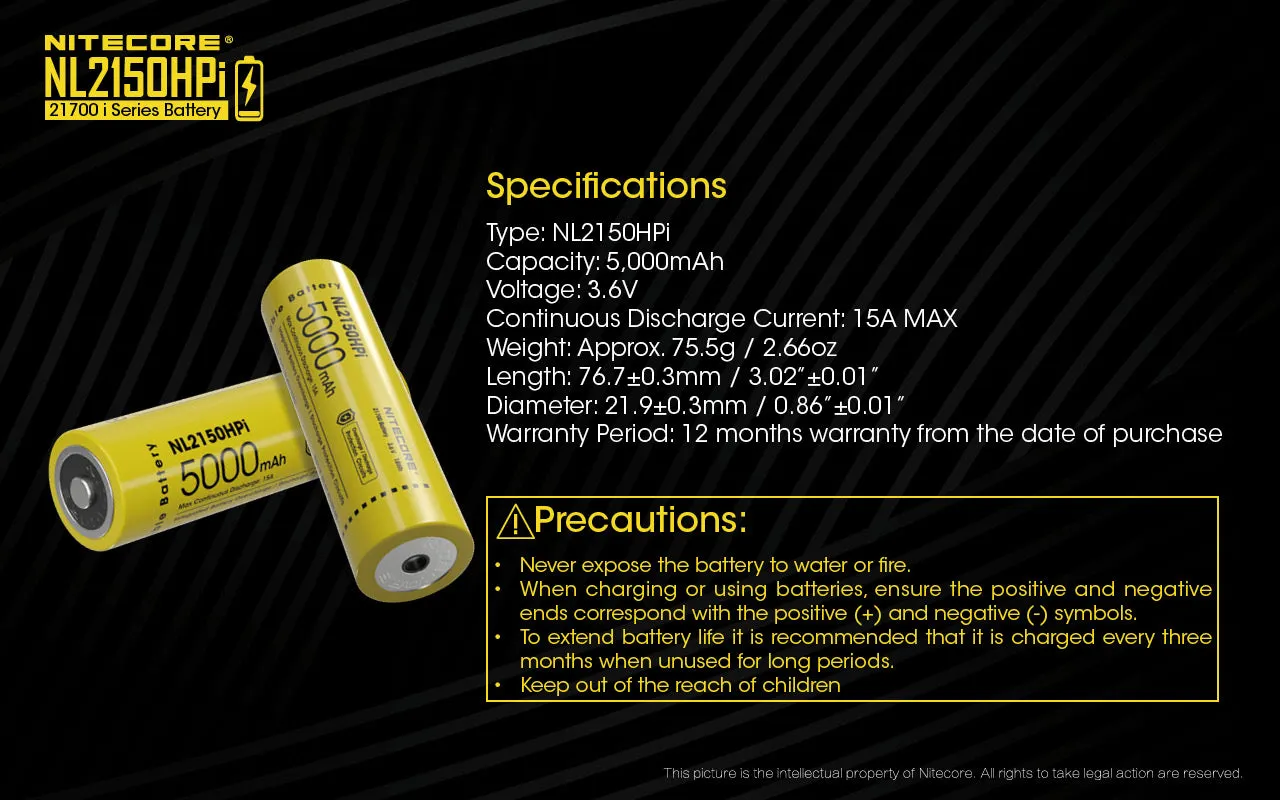 NL2150HPi (21700 - 5000mAh - 15A)
