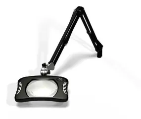 OC White 82400-4-B Green-Lite&trade; LED Magnifier with 5.25" x 7" Rectangular, 4 Diopter Lens & Edge Clamp, Black