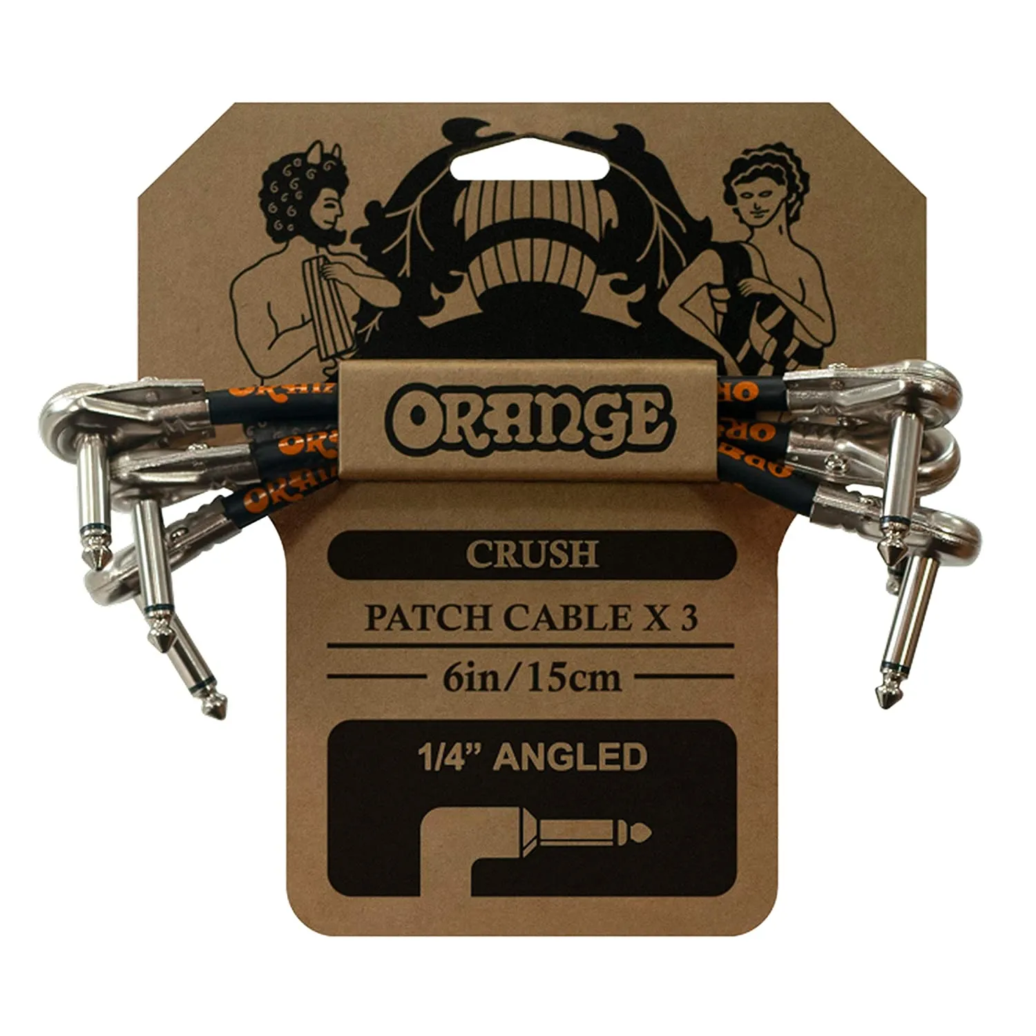 Orange Music Crush 6" Patch Cable - 3 Pack