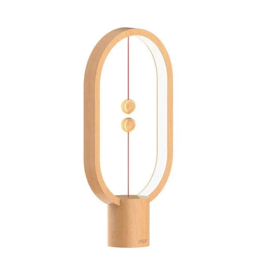 Oval Shape Magnetic LED Lamp - Wood