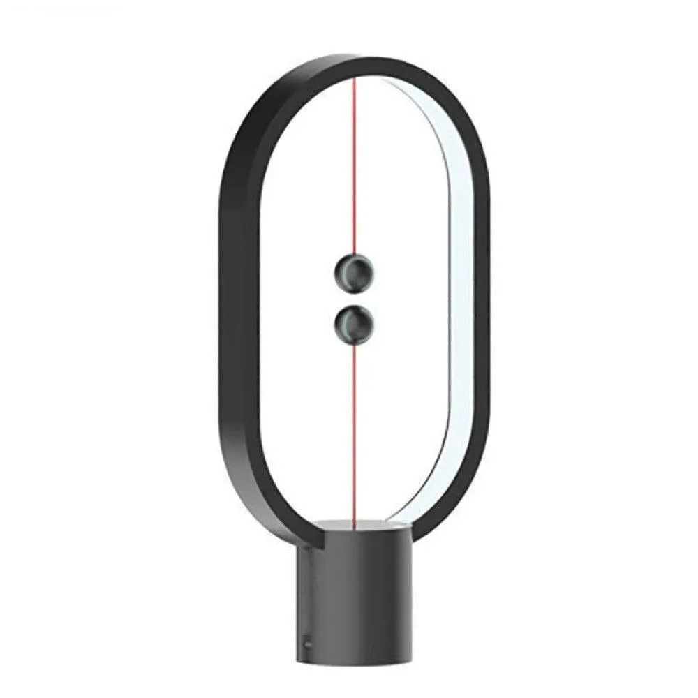 Oval Shape Magnetic Smart LED Lamp - Black