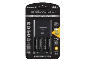 Panasonic KKJ75KHC4BA Advanced Quick Charger With USB Charging Port With High Capacity Ni-MH Precharged Rechargeable Batteries - 4x AA