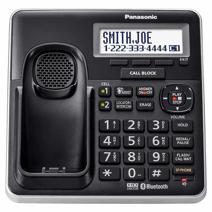 Panasonic KX-TG985SK DECT 6.0 Bluetooth 5-handset Phone Bundle