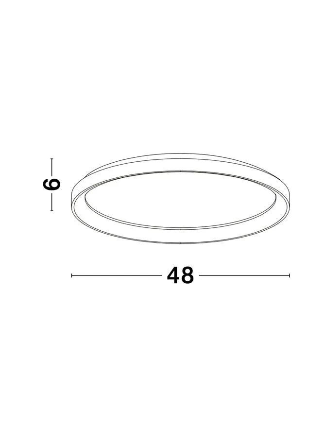PER Dimmable Sandy Black Aluminium & Acrylic Thin 48cm Ring Flush Medium - ID 10606