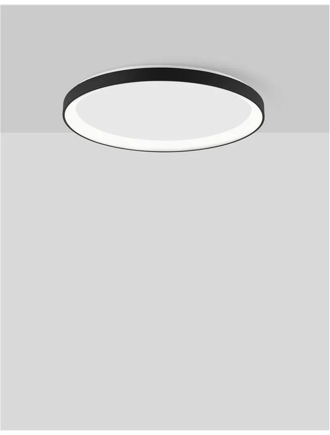 PER Dimmable Sandy Black Aluminium & Acrylic Thin 48cm Ring Flush Medium - ID 10606