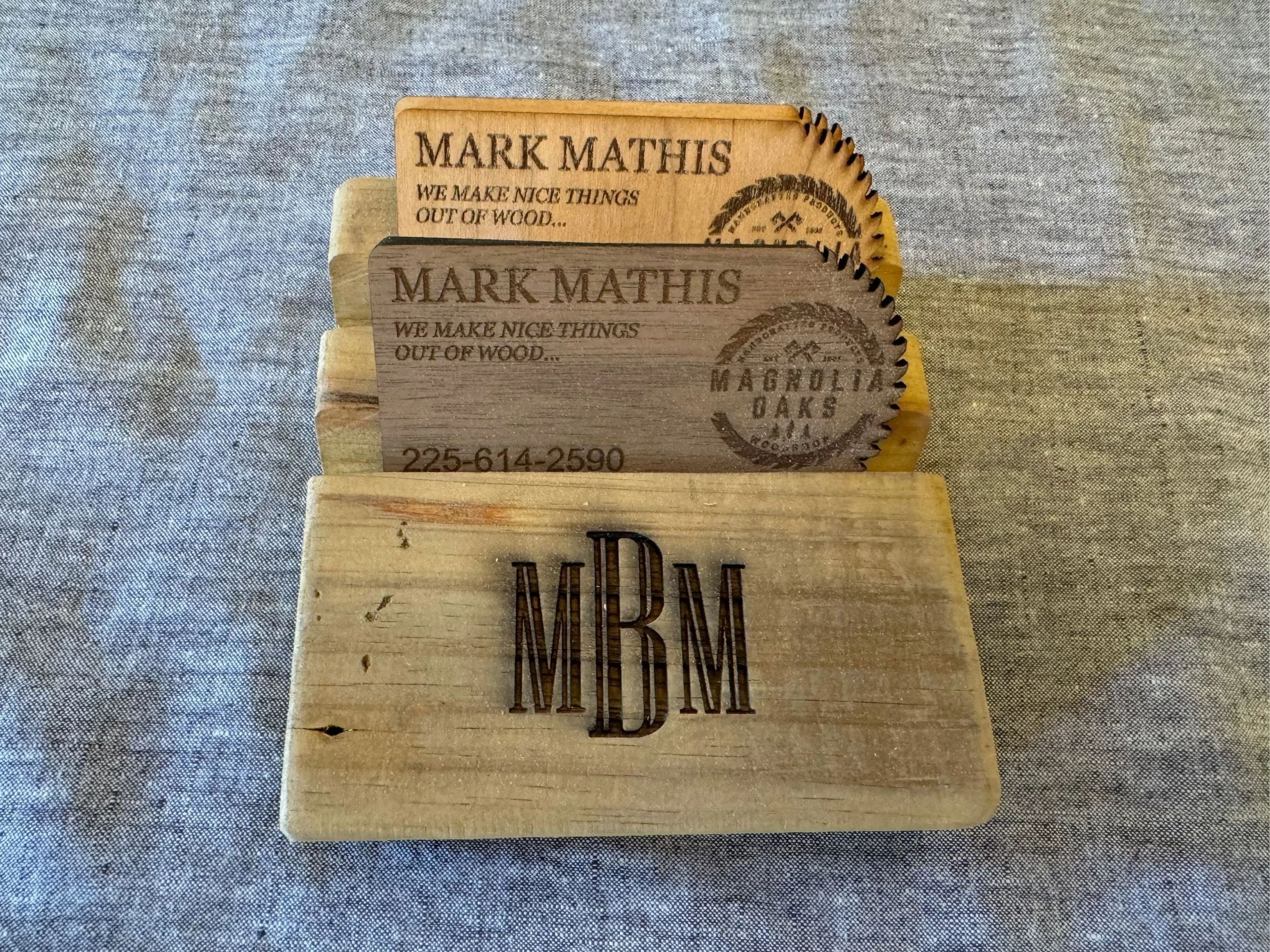 Personalized Rustic Phone / Business Card Holder