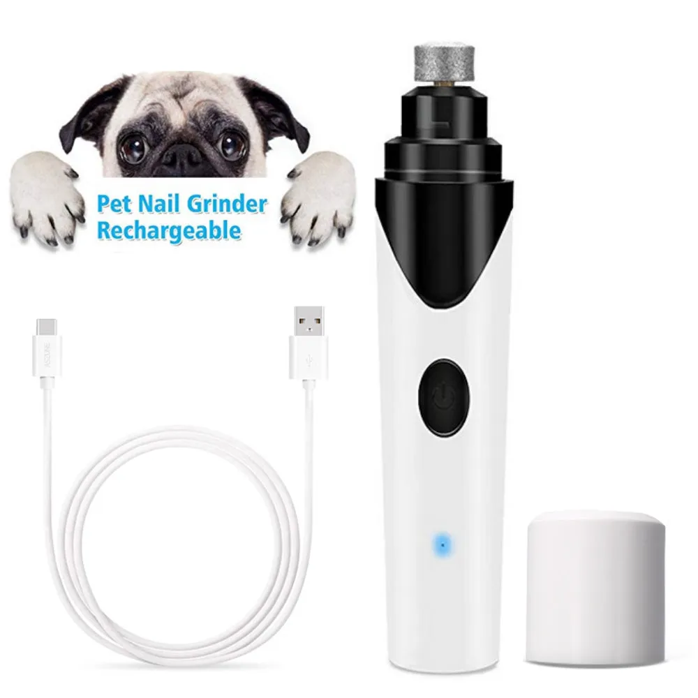 Pet Nail Grinder, Rechargeable, USB Charging, Nail Clippers, Ultra Quiet, Electric Nail Grooming Trimmer Tools