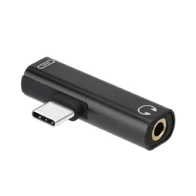 Plug Music Adapter for USB Type C Port to 2 x 3.5mm AUX Jacks Cell Phone Charging Adapter