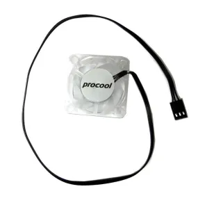 Procool 40x40x20mm 12 Volt High Output Crystal Fan with Blue Leds-3 Pin Connector