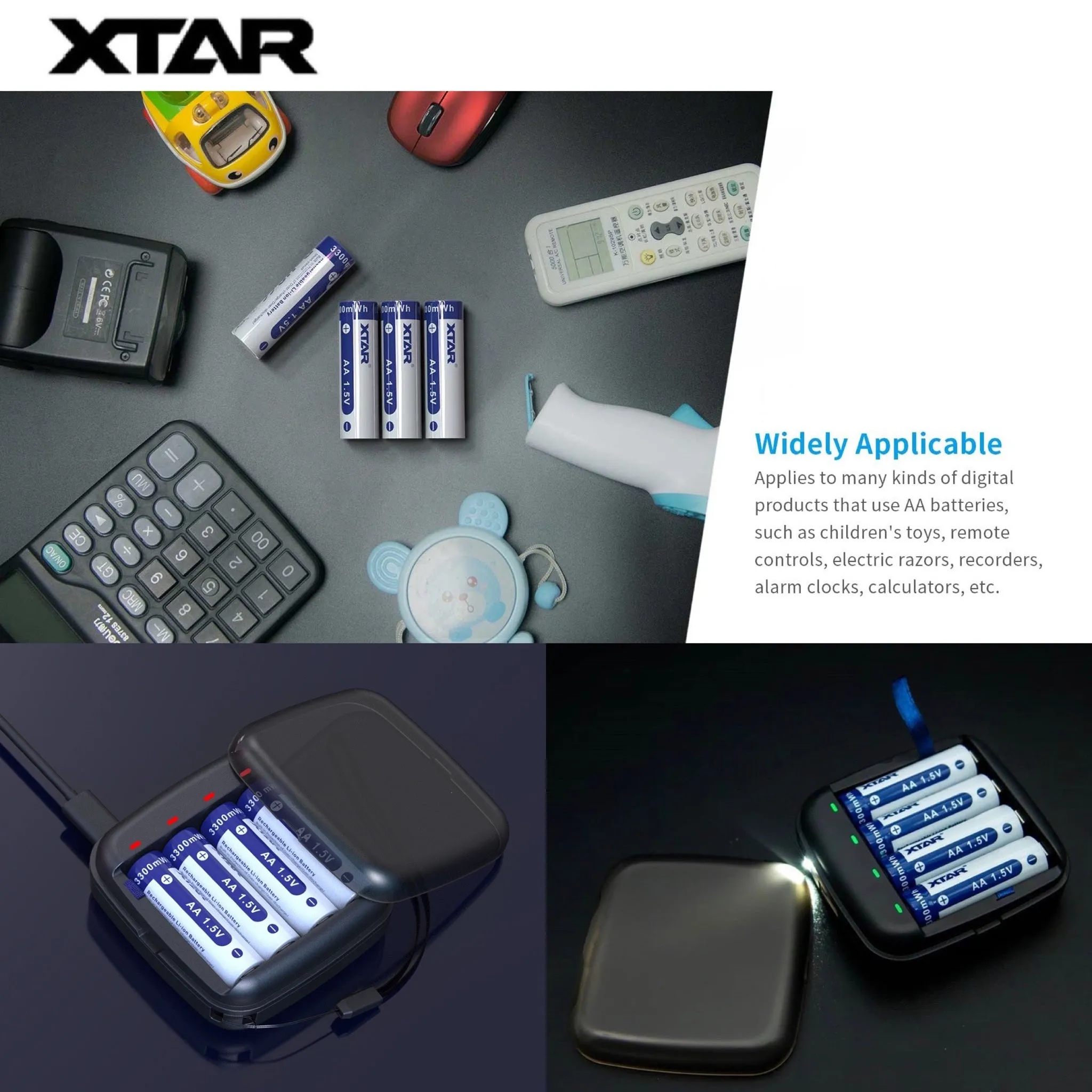 Promotion: XTAR BC4 Charger & XTAR 1.5V Li-ion Battery AA x 4 ก้อน
