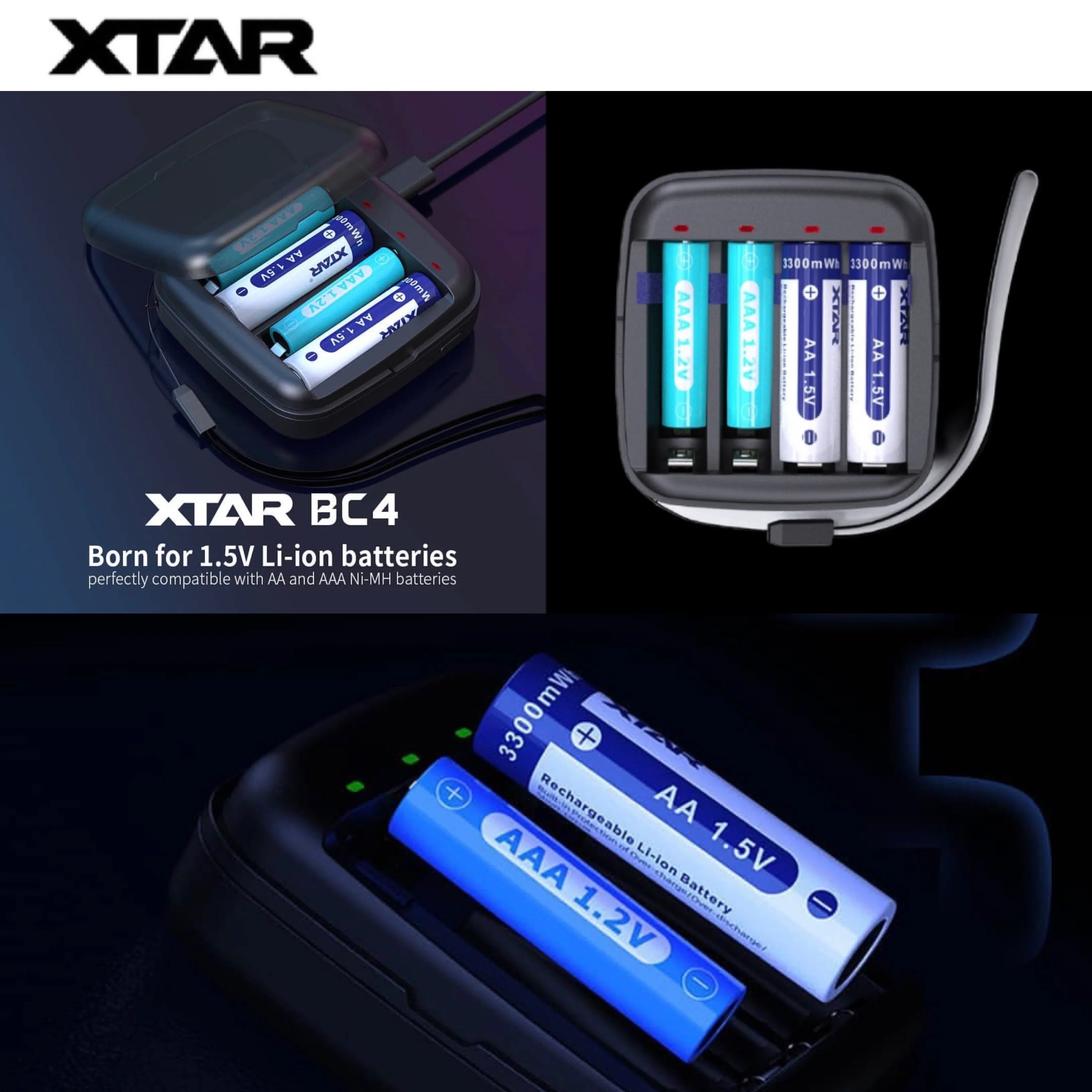 Promotion: XTAR BC4 Charger & XTAR 1.5V Li-ion Battery AA x 4 ก้อน