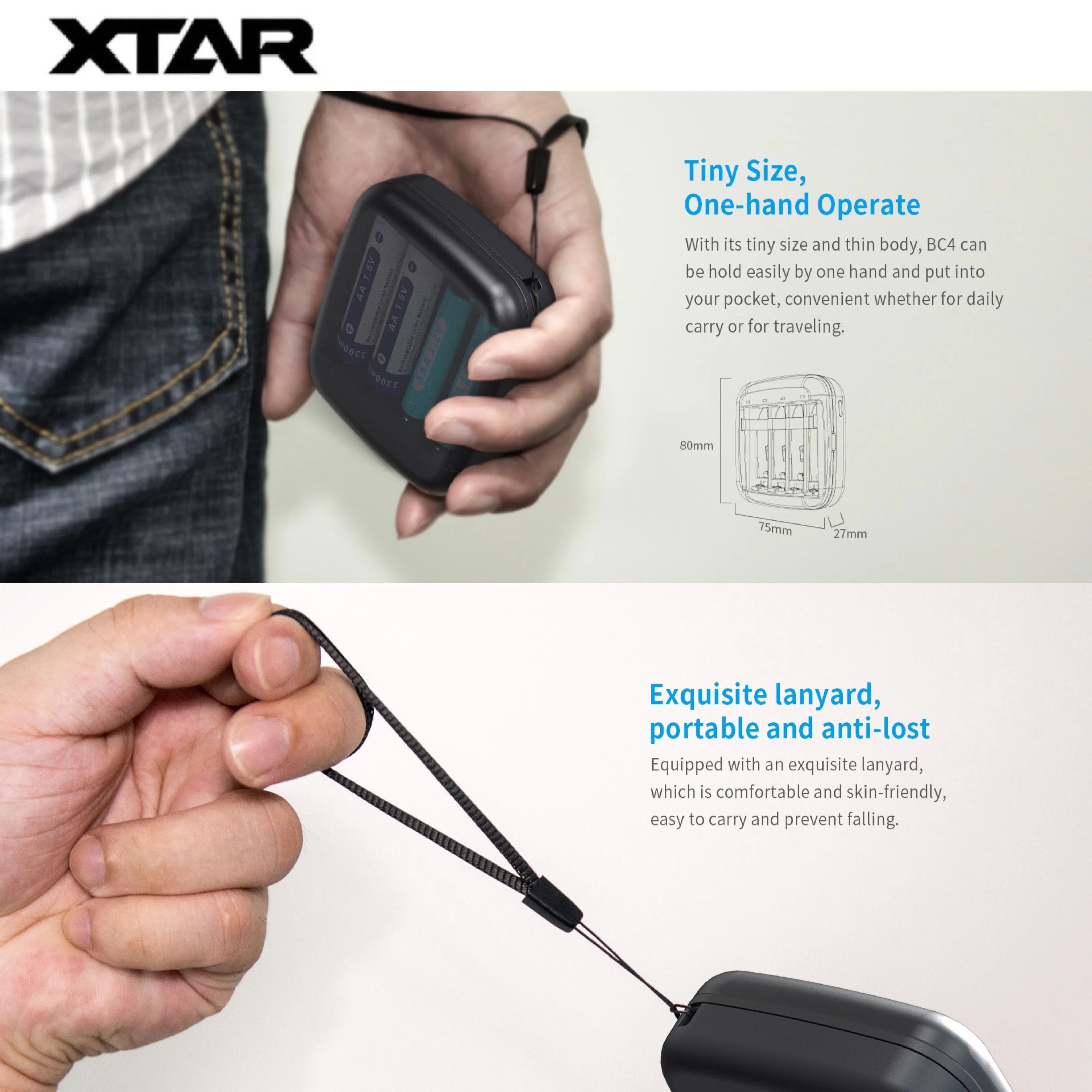 Promotion: XTAR BC4 Charger & XTAR 1.5V Li-ion Battery AA x 4 ก้อน