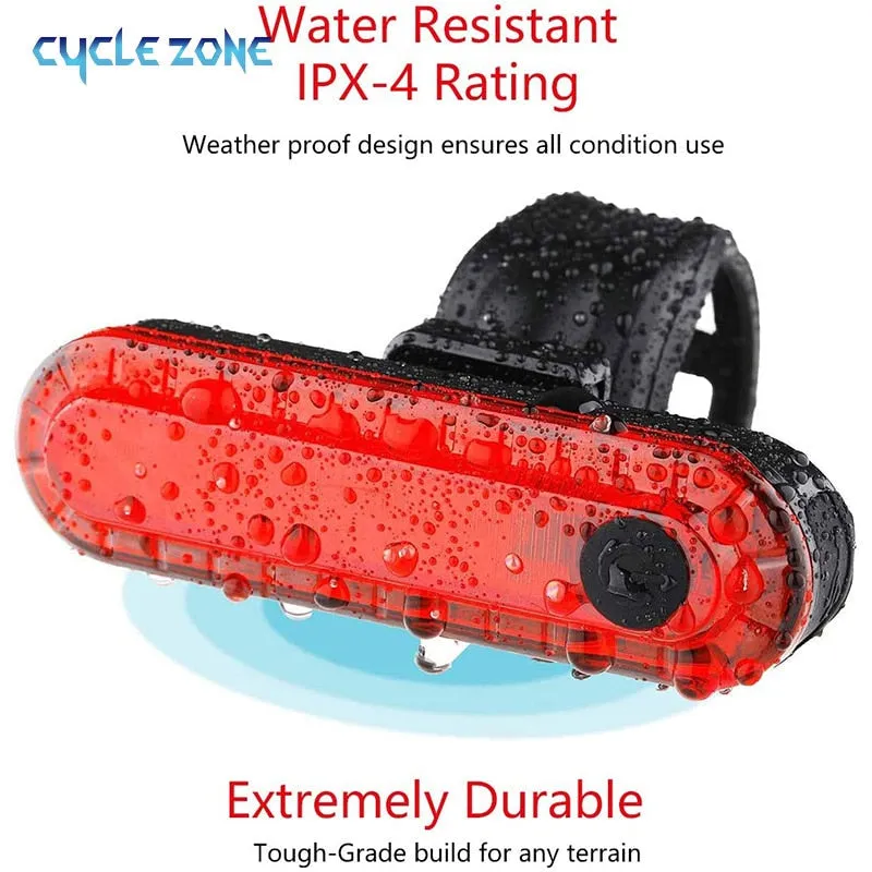Rear Bike Tail Light USB Rechargeable