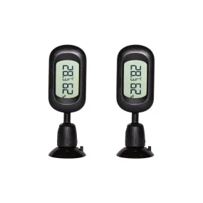 REPTI ZOO Reptile Terrarium Thermometer Hygrometer Digital Display 2PCS 360 Degree Rotation with Suction Cup, 3-Sides Mounting