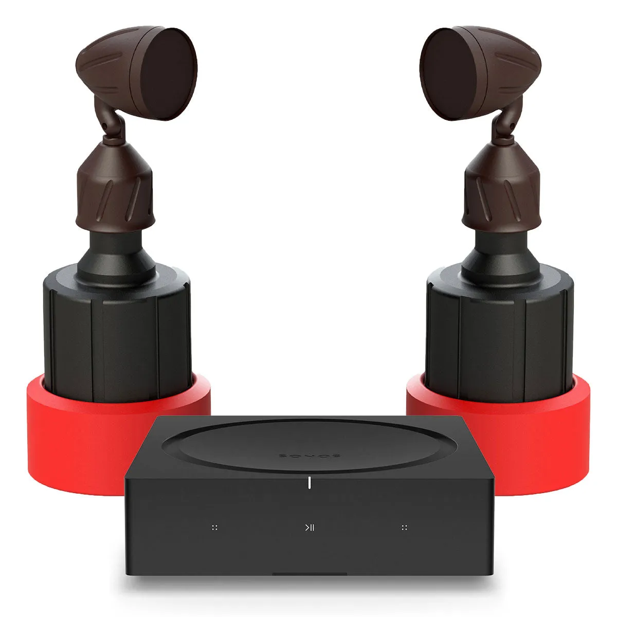 Rockustics Cherry Bomb 5" 3-way Outdoor In-Ground Speaker with Built-In Subwoofer (Pair) with AMP Wireless Hi-Fi Player