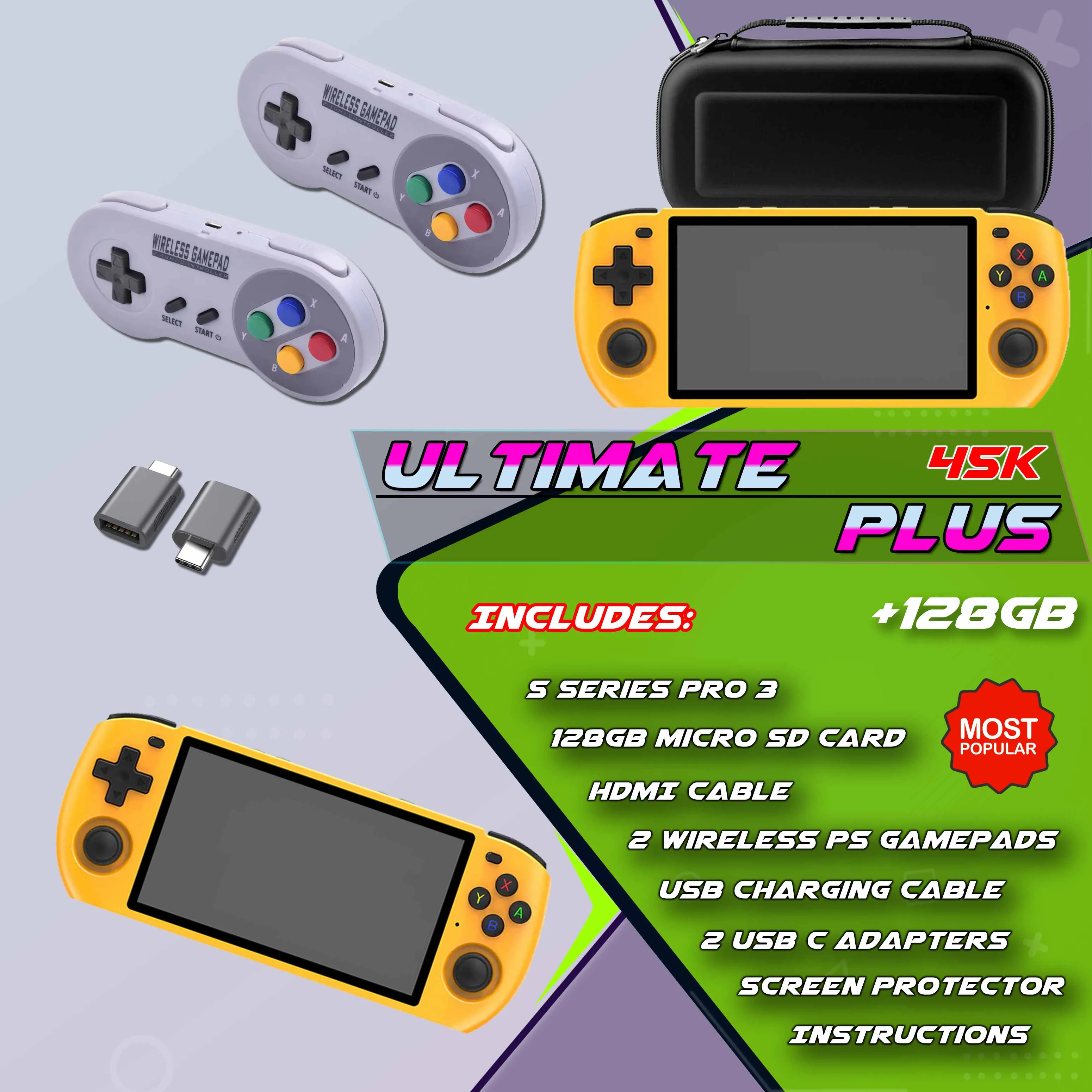 S Series Pro III - Premium Retro Handheld Game Console & Media Player