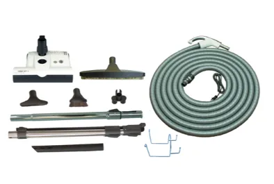 SEBO Deluxe Central Vacuum Kit with White ET-1 12″ Power Head (30Ft-35Ft)