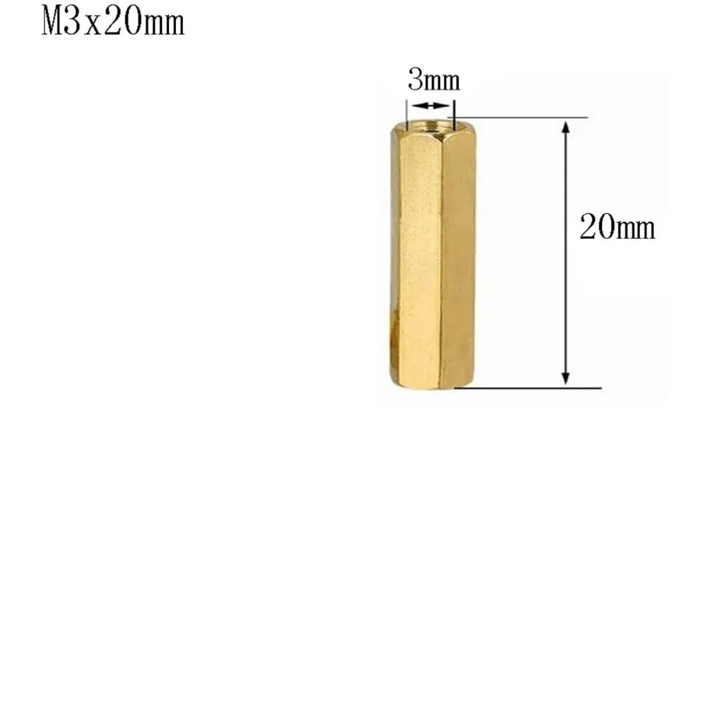 Single head Female to Female M3 hexagonal hollow copper column screw  20mm