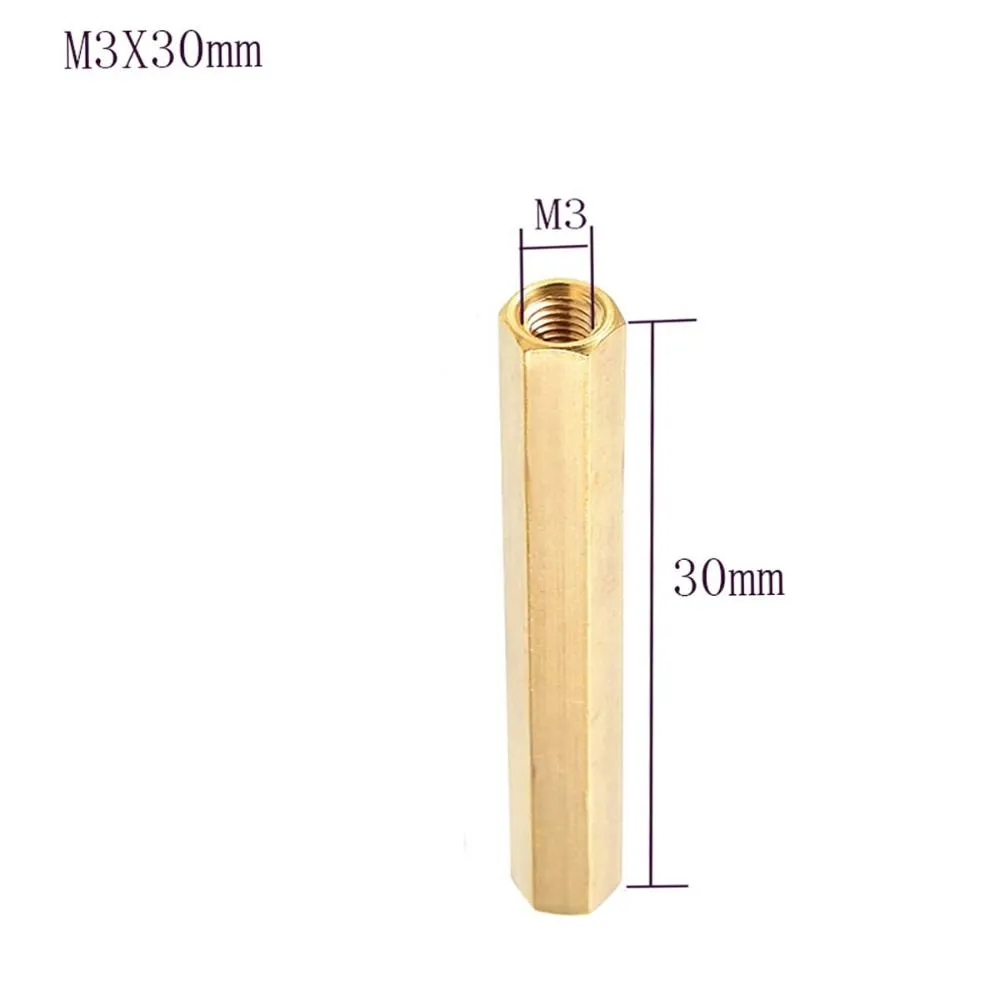 Single head Female to Female M3 hexagonal hollow copper column screw  30mm