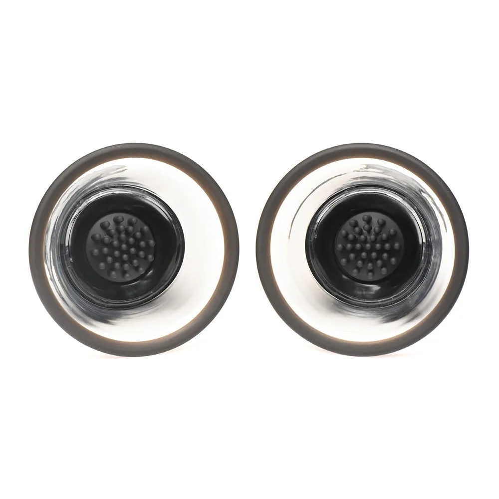 Size Matters 10X Rotating Silicone Nipple Suckers with 4 Attachments Black