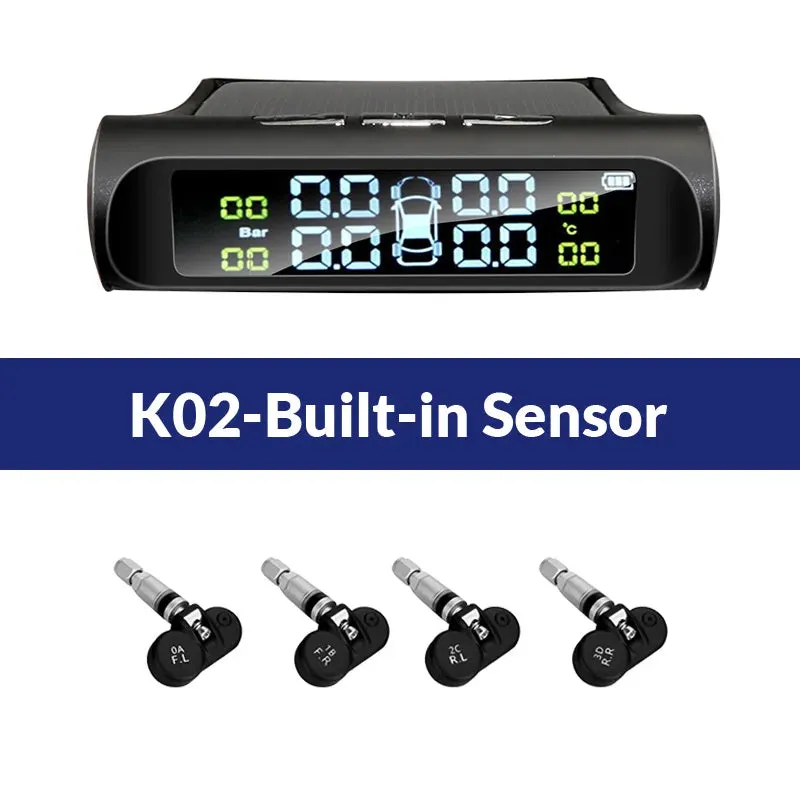 Solar Power TPMS Car Tire Pressure Alarm Monitor System Auto Security Alarm Systems Tyre Pressure Temperature Warning