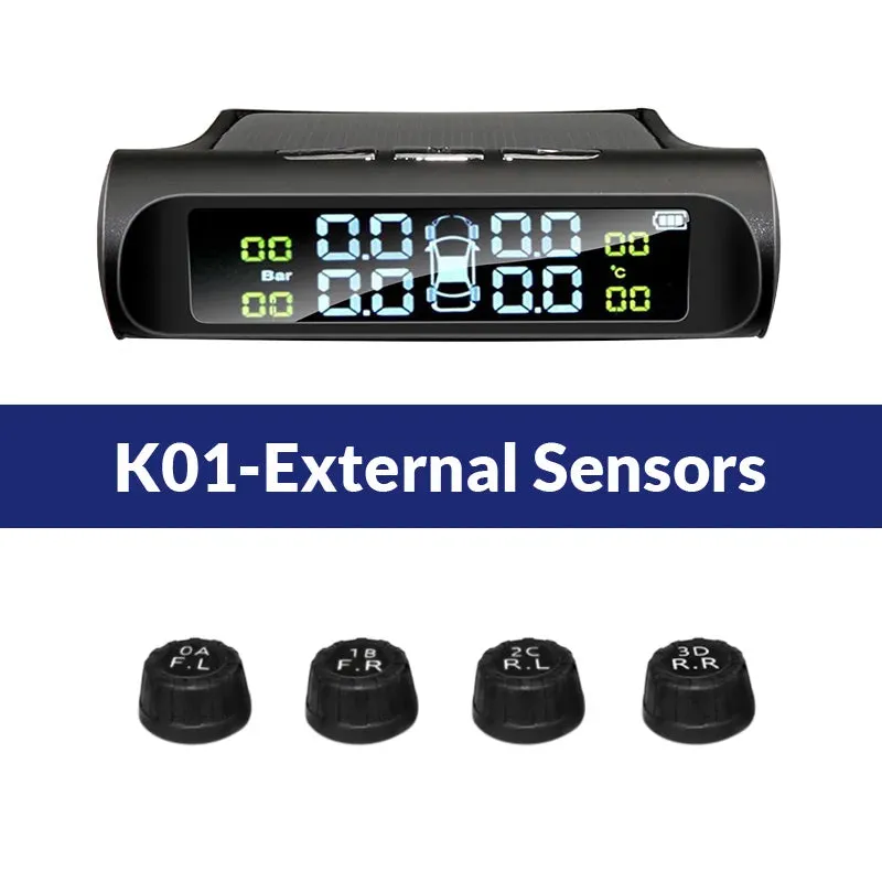 Solar Power TPMS Car Tire Pressure Alarm Monitor System Auto Security Alarm Systems Tyre Pressure Temperature Warning