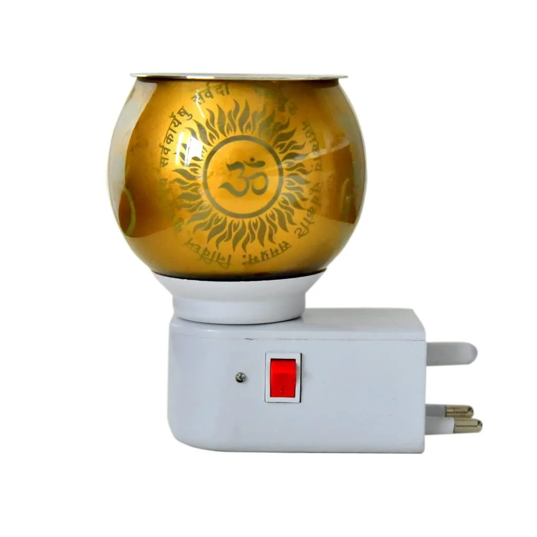 Spocky Decor Ceramic Aroma Diffuser | Kapoor Dani Cum Night Lamp Multi Functional Essential Oil Camphor Burner for Fragrance with Switch On/Off Button for Heating (Ceramic-KD-010)